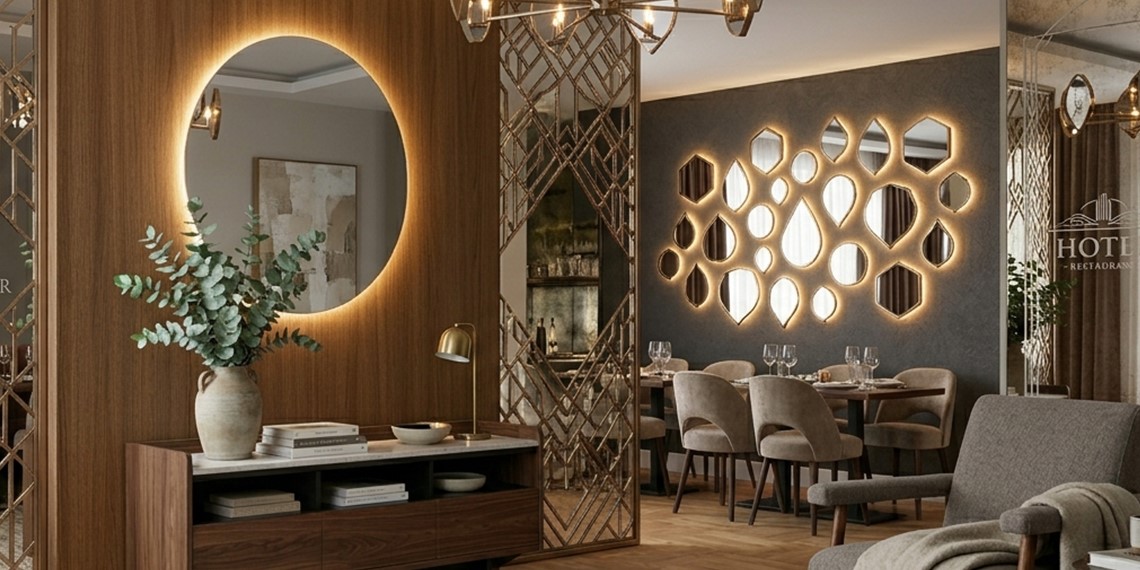 Otel ve Restoran Dekorasyonunda Özel Tasarım Aynalar